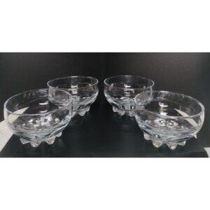 VTG Glass Bormioli Rocco Glassia Made In Italy 4 Sundae Dessert Fruit Bowls